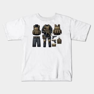 Tactical Gear Fusion Tee: Where Fashion Meets Urban Warfare Kids T-Shirt